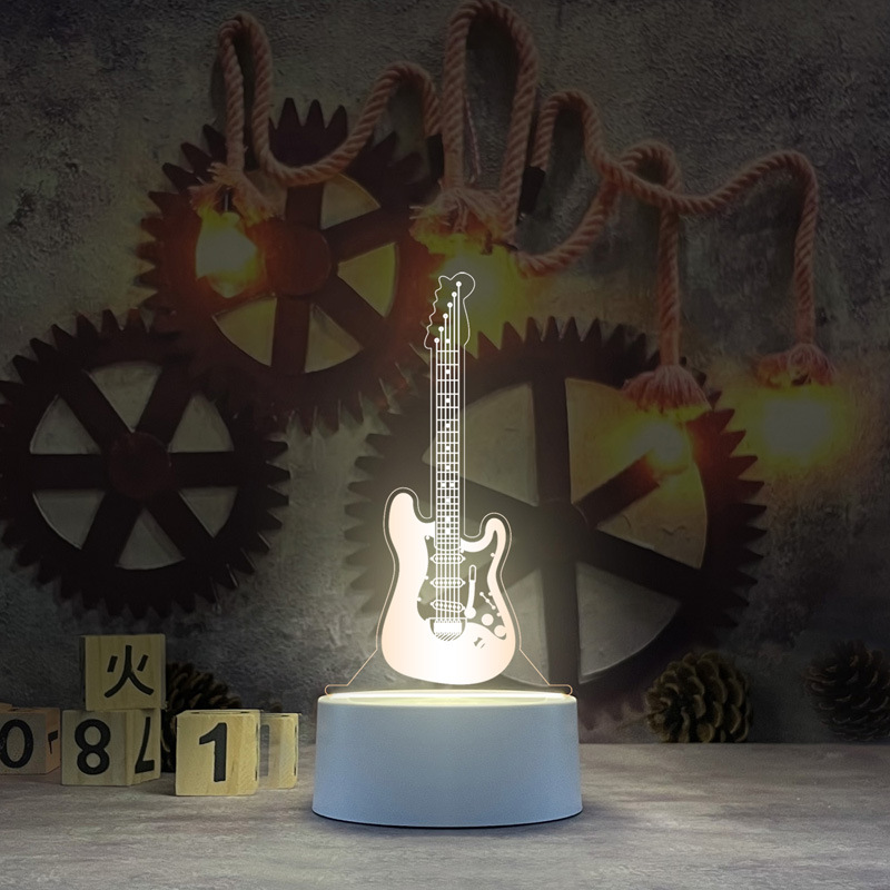 Nueva y única lámpara de noche 3D de acrílico, lámpara de escritorio USB, lámpara de noche para dormitorio, lámpara LED creativa, regalo de regreso a clases, Día del Trabajo