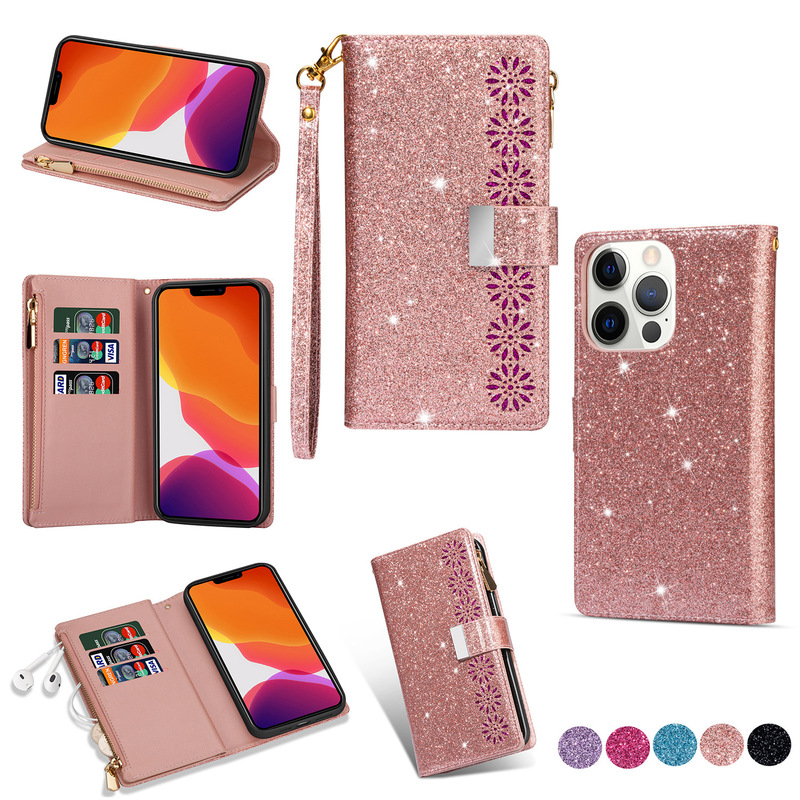 Internet Celebrity for Apple 13 Glitter Star Lanyard Zipper Bag Flip Card iPhone12Mini Protective Cover Internet Celebrity for Apple 13 Glitter Star Lanyard Zipper Bag Flip Card iPhone12Mini Protective Cover