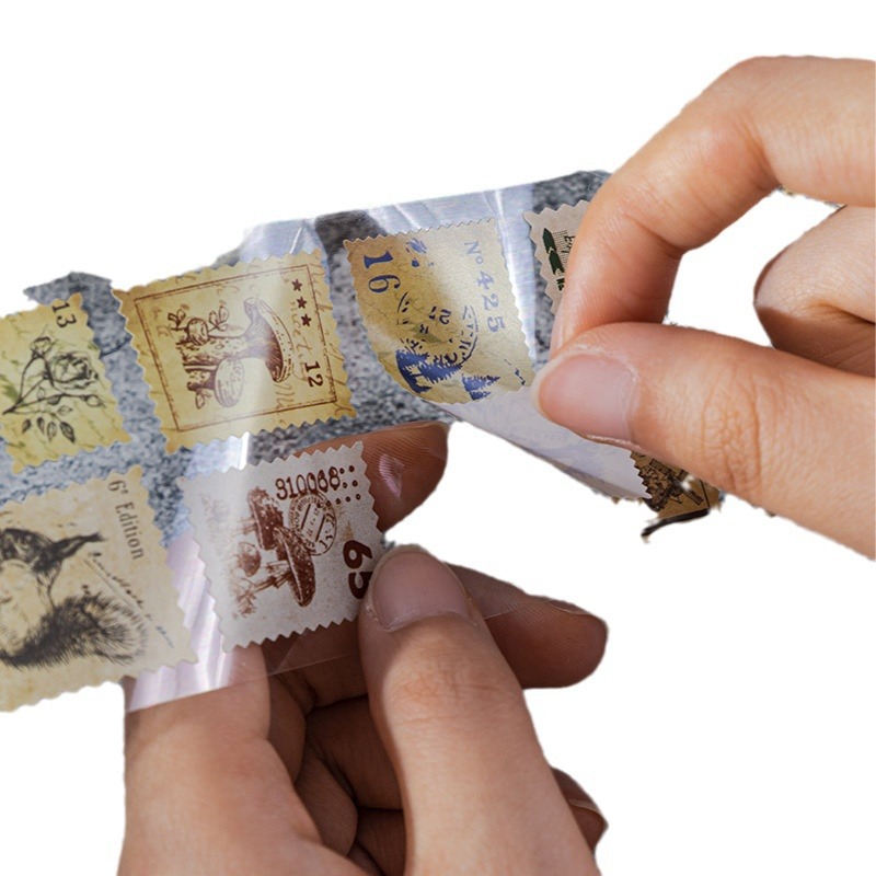 Cinta adhesiva MoMo serie oficina de correos retro natural pegatinas decorativas DIY diario