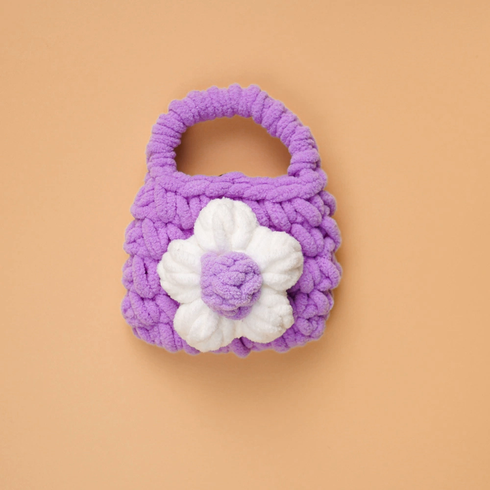 Bolsa de auriculares ganchillo acabado con cubierta protectora bluetooth peluche lindo oso pequeño tejido a mano bolsa de cambio de llavero