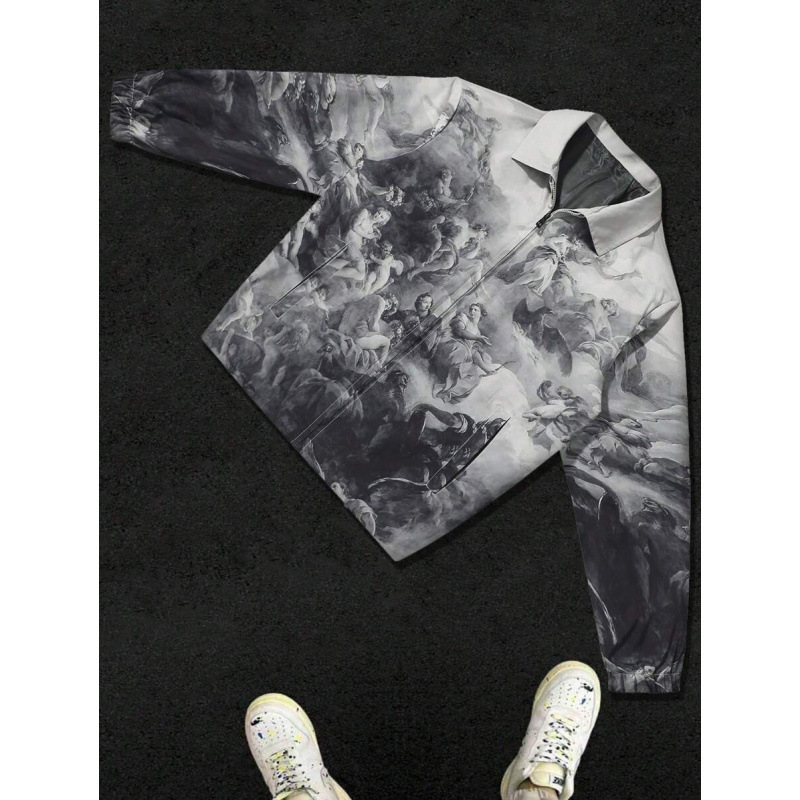 Q 10959 Aliexpress Temu Cross-Border Autum Export Men's Casual Printed Zipper Front Party Jacket