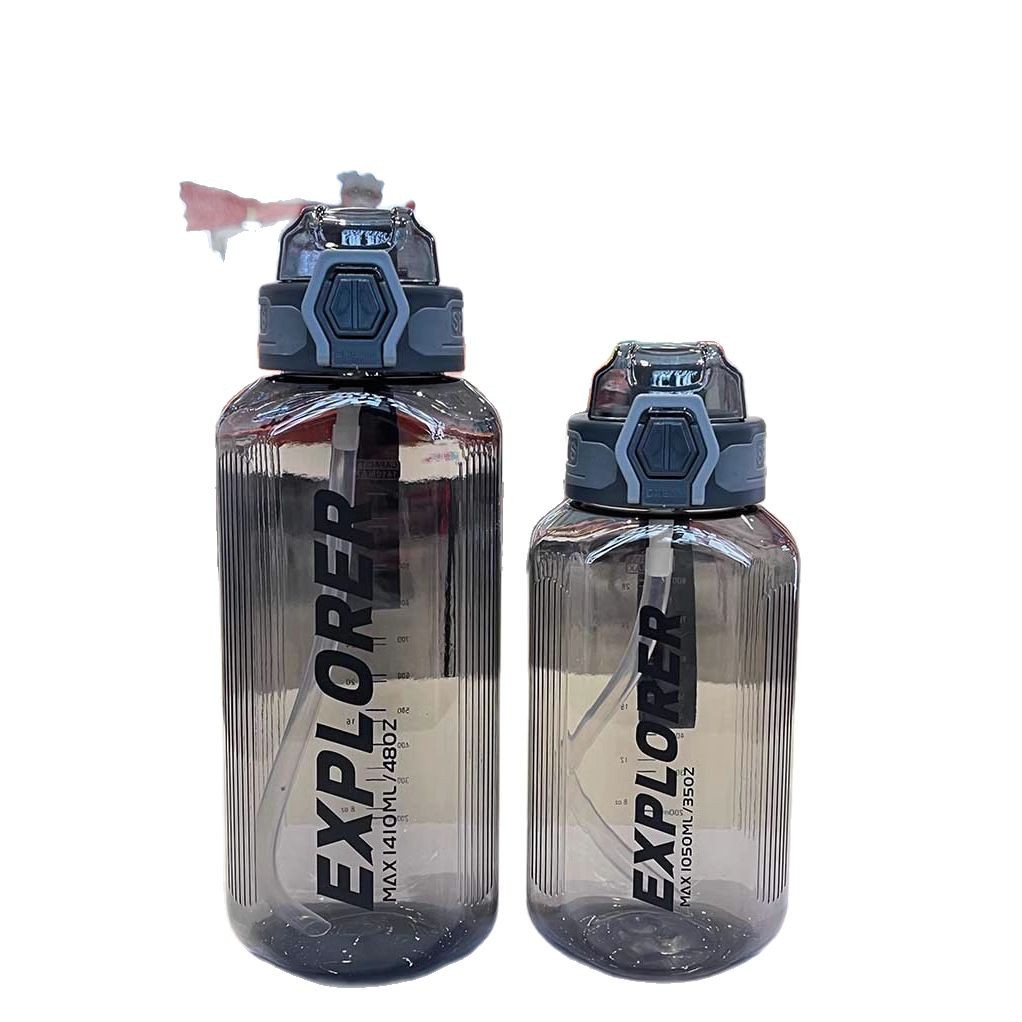 Yitong deportivo de gran capacidad letras de paja taza de plástico acondicionamiento físico al aire libre taza de agua de estudiantes taza portátil calibración hervidor de agua