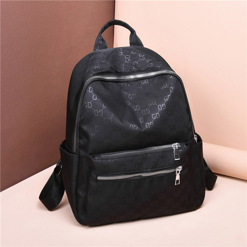 Women's Double Shoulder Bag  New Fashion Leisure Travel Backpack Oxford Cloth Large Capacity Ladies Bag Letter Print