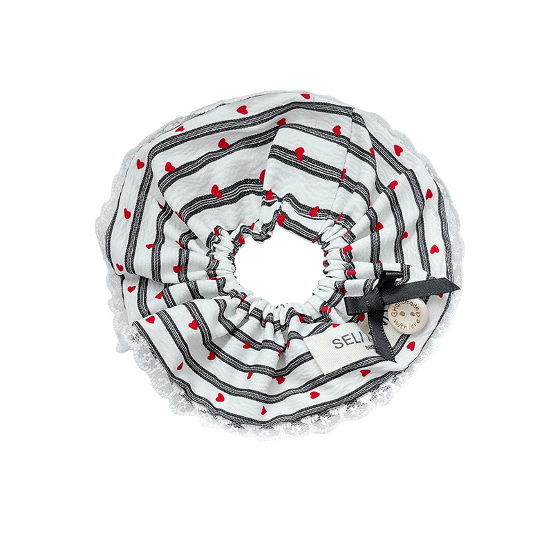 encaje rosado collar entrañas dulces chicas bolas de cabello cordón de cabello 2025 nuevo estilo coreano impresión collar de cabello
