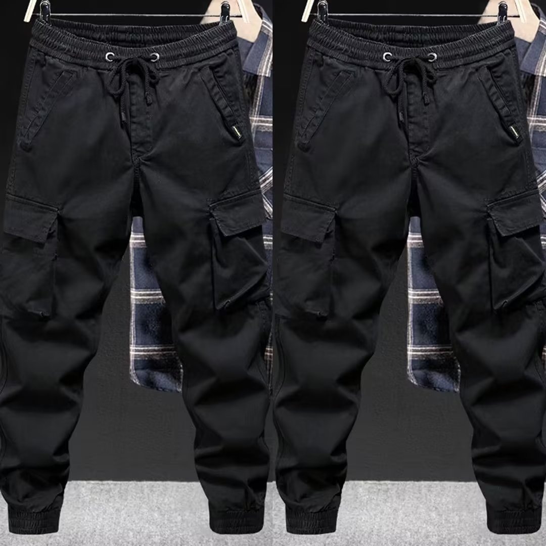 Color sólido hombre primavera y otoño marca de moda nueve pantalones sueltos pantalones casuales de moda juvenil pantalones de trabajo pantalones de verano hombre