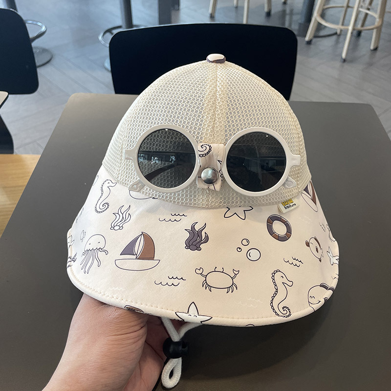 Sombra coreana para niños de verano temporada de sombreros grandes aleros gorro de pescador transpirable de malla para niños gorra casual para bebés