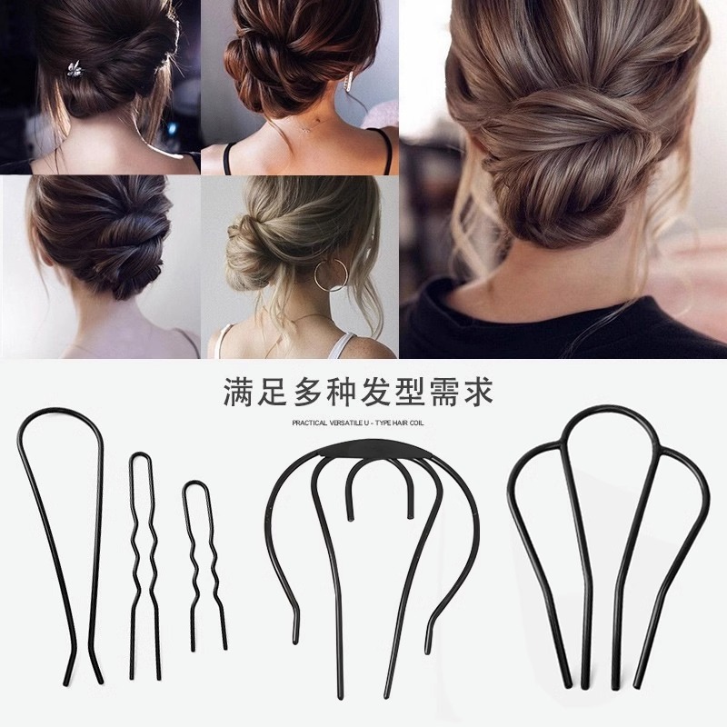 2026年新作の貝母製U字型ヘアピン、女性らしい上品な髪飾り、後頭部用ヘアクリップ、ヘアアレンジツール。