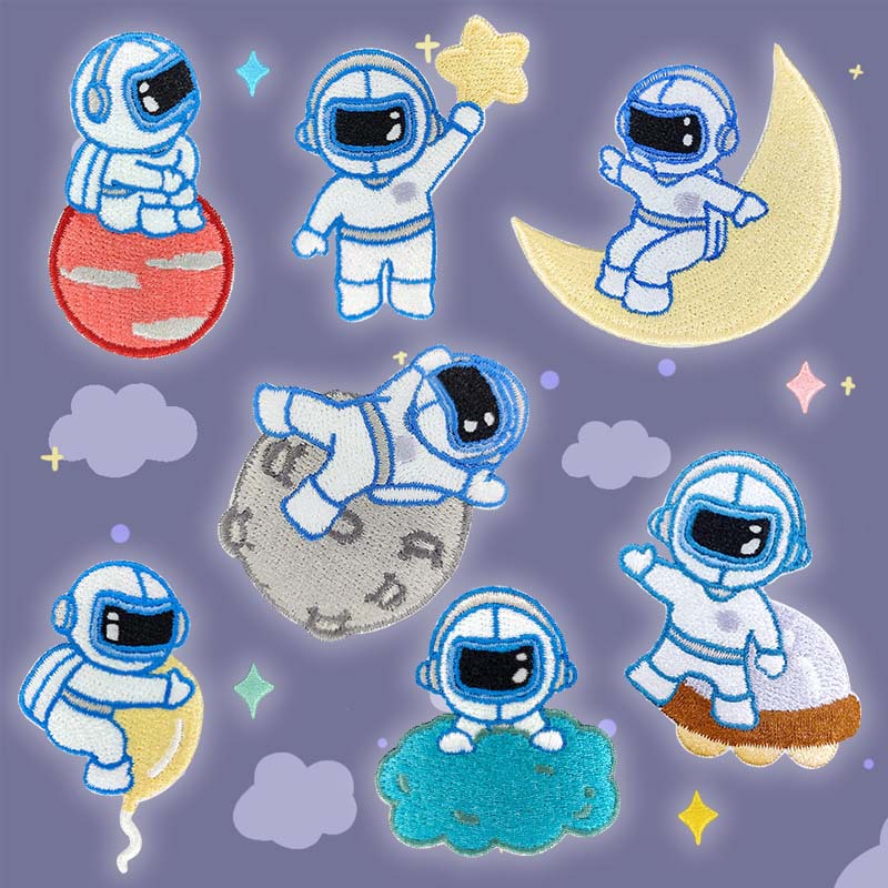 Cartoon space self-adhesive astronaut