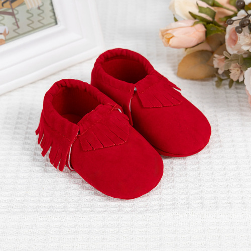 Promotional baby shoes Classic matte tassel baby shoes 0-1 years old soft sole wholesale baby shoes