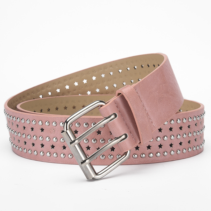 Cinturón Punk Hip Hop con Hebilla de Aguja de Piel Sintética con Estrellas para Jeans image 13