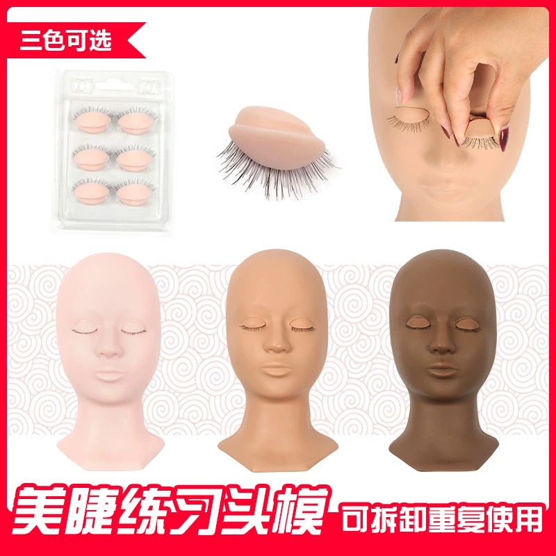 Eyelash Practice Mannequin Head, Removable Replaceable Eyelids, Realistic Reusable
