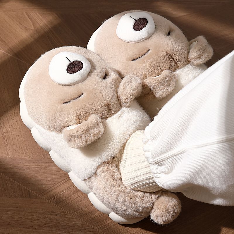 Pregnant Women's Cotton Slippers Women's 2024 New Autumn and Winter Bag with Soft Bottom Non-slip Warm Mao fleece-lined Moon Shoes