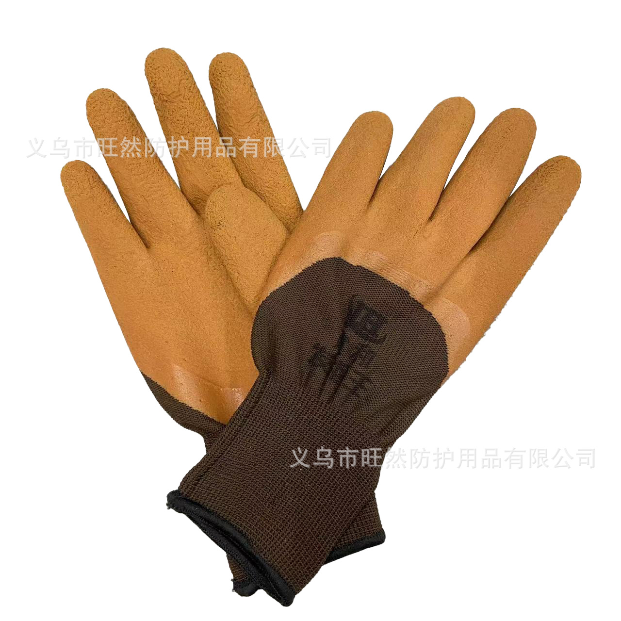 尼龙13针浸胶绿纱黑胶发泡手套 乳胶半挂透气劳保作业手套