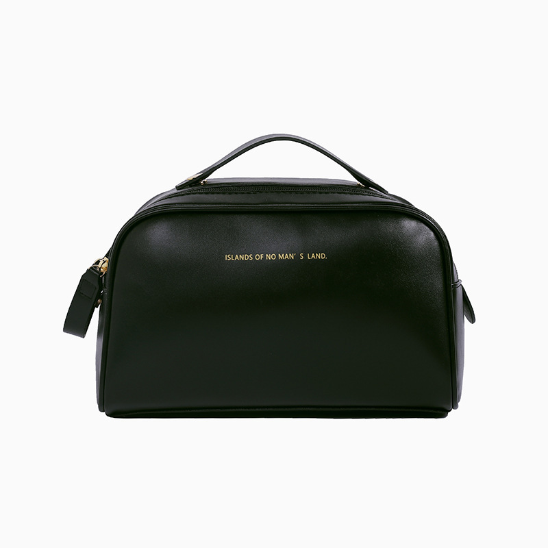 PU doble cremallera bolsa de cosméticos de gran capacidad de lavado bolsa de viaje portátil de las mujeres de cuidado de la piel avanzada multi-funcional bolsa de cosméticos