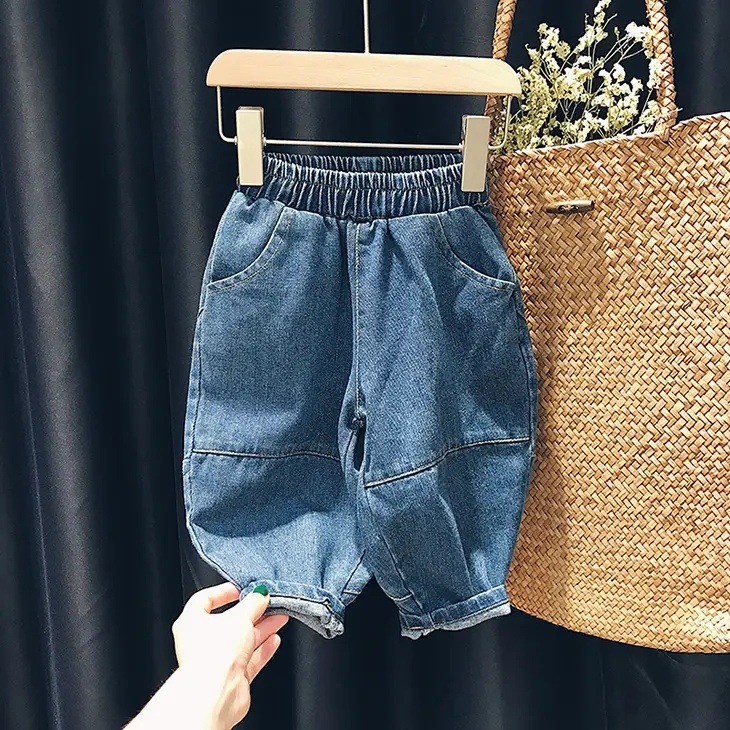 Primavera y otoño nuevos bebés de moda jeans casuales para niños pequeños y medianos pantalones de rábano de estilo extranjero pantalones largos de Harlan image 2