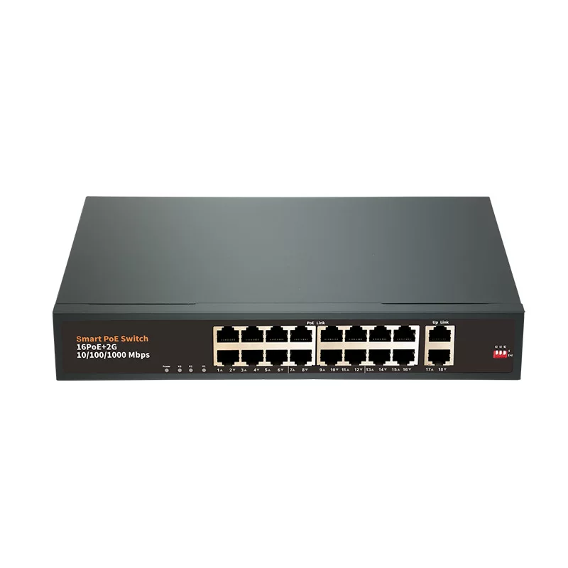 Стандартный коммутатор POE Gigabit с 16/18 портами, 250 метров дальности передачи, питание 52V
