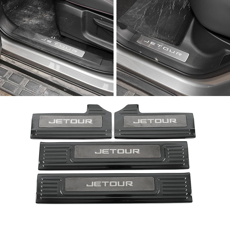 Suitable for Jetour T2 Stainless Steel Threshold Strip Modification, Welcome Pedal, Trunk Guard, Tailgate Traveler