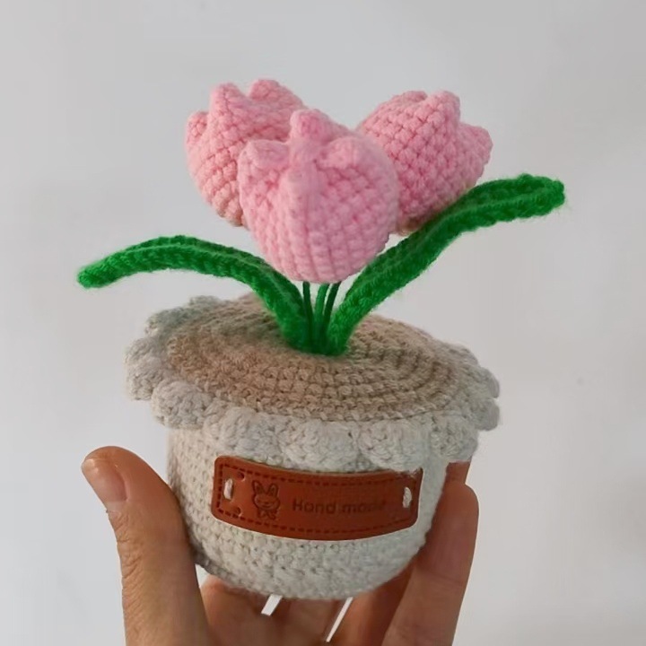 Productos acabados de lana tejida a mano flor de punto de hippopotamus imitación flor inmortal flor creativa ganchillo decoración ornamentos florales