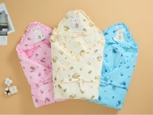 外贸婴儿抱被法兰绒贝贝秋冬三层加厚棉襁褓宝宝夹棉包被柔软睡袋