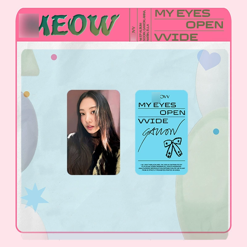 Набор фотокарточек MEOVV MY EYES OPEN VVIDE, 54×85 мм, двусторонние, 5 шт.
