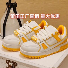 新款高版限定厚底增高gui lv小胖丁面包鞋休闲百搭情侣小白鞋