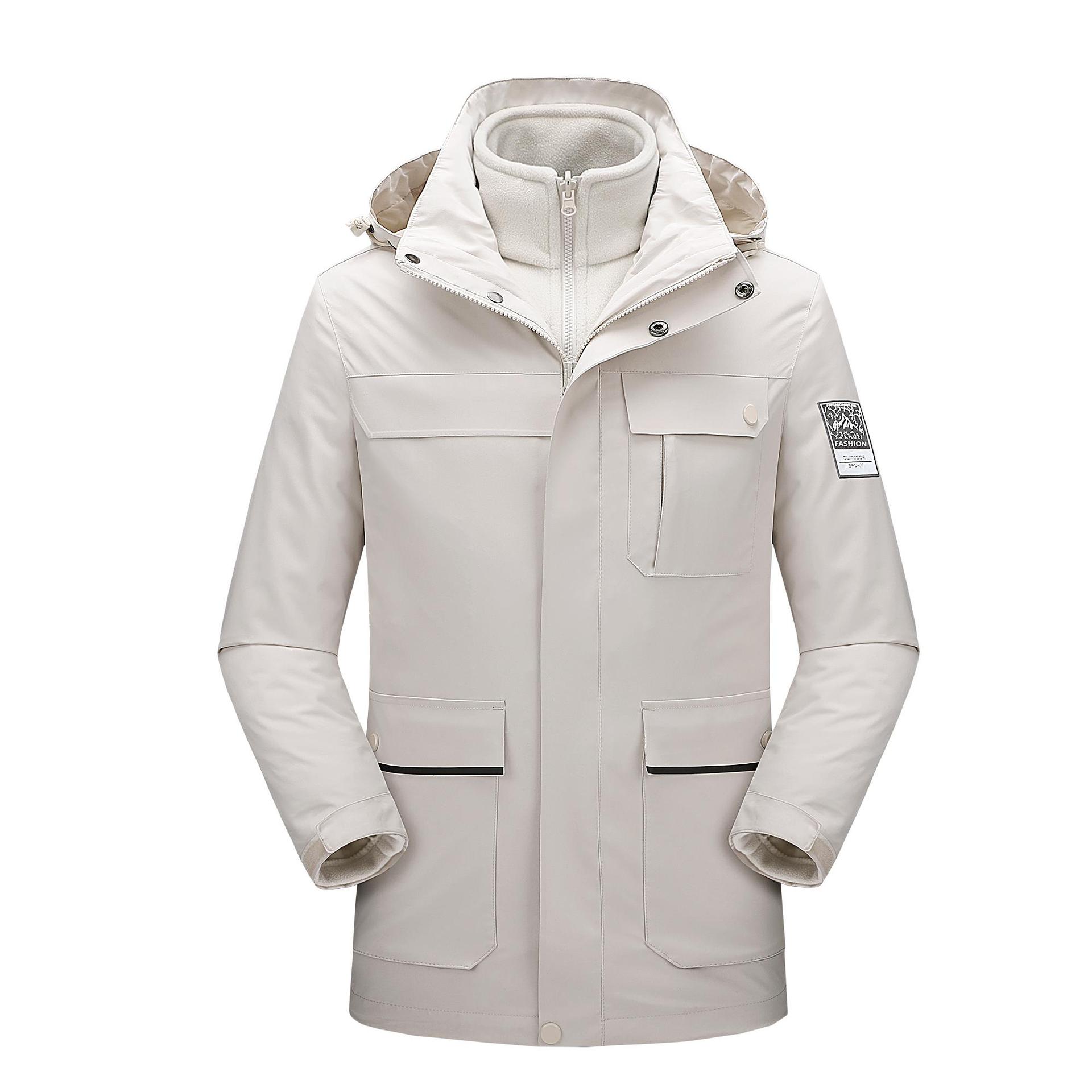 Pareja chaqueta hombres y mujeres tres en uno forro polar desmontable a prueba de viento impermeable chaqueta de alpinismo al por mayor