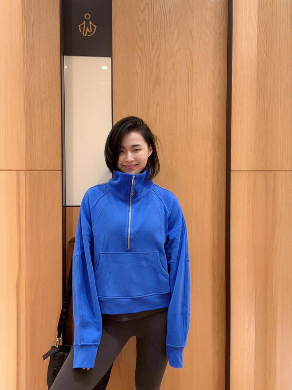 lulu 露家Scuba宽松立领烟囱卫衣半拉链春秋冬加绒瑜伽健身外套|undefined