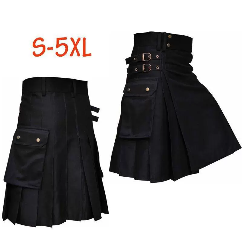 Новый продукт Amazon, горячая распродажа, шотландская праздничная юбка на Хэллоуин, мужская клетчатая контрастная плиссированная юбка, оптовая продажа