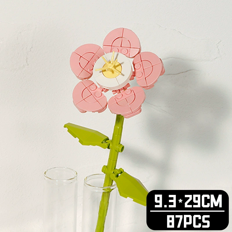 Realistic Table Flower Set, DIY Miniature Bouquet Constructor, Assorted Rose & Sunflower Models, Gift