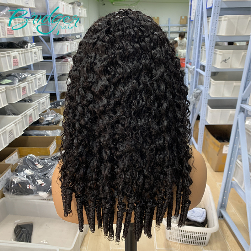 13*4 Splicing Headgear New curly2 Natural Color Real Human Hair Wig human hair wigs_voghion.com