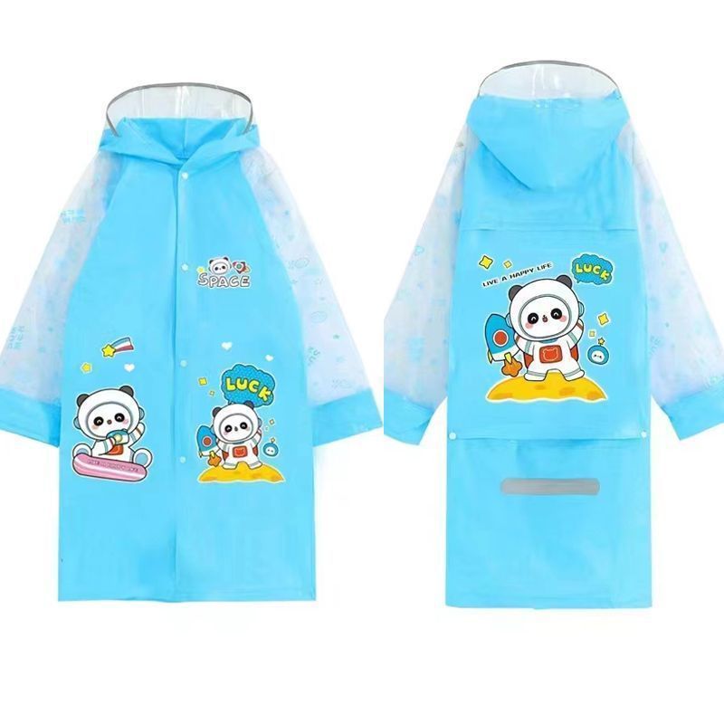 儿童雨衣带书包位男童女童小孩雨披幼儿园宝宝小学生中大童雨衣|undefined
