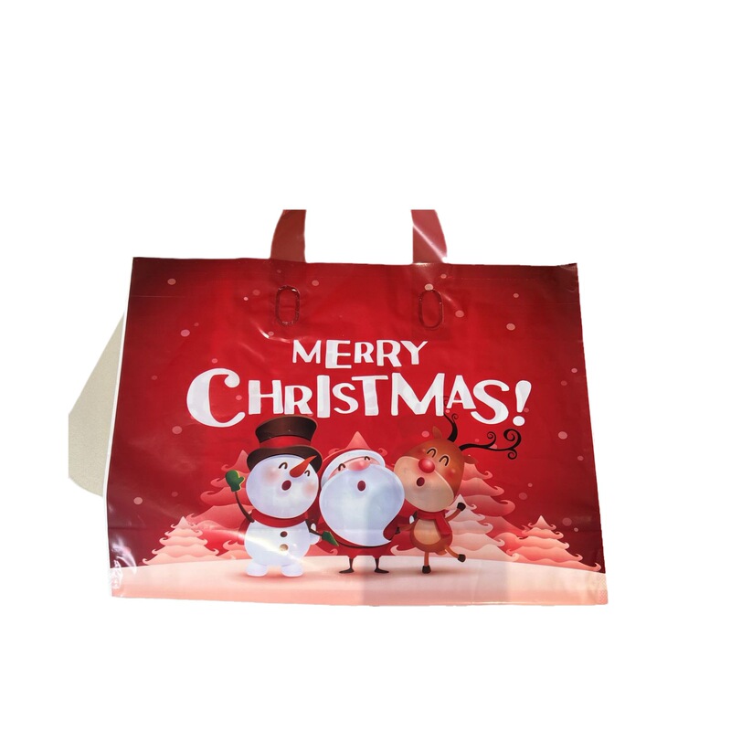 クリスマス祝日プレゼント包装手提げ袋プレゼントプラスチック包装ショッピングお祝いクリスマスイブお土産赤|undefined