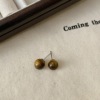 Silver needle, small design earrings from pearl, silver 925 sample, 2024 years, light luxury style