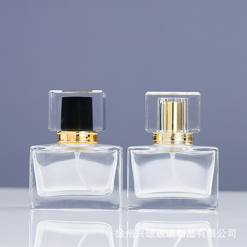 透明玻璃香水瓶 30ml 亚克力罩分装瓶方便携带厚底细喷雾分装空瓶|ms