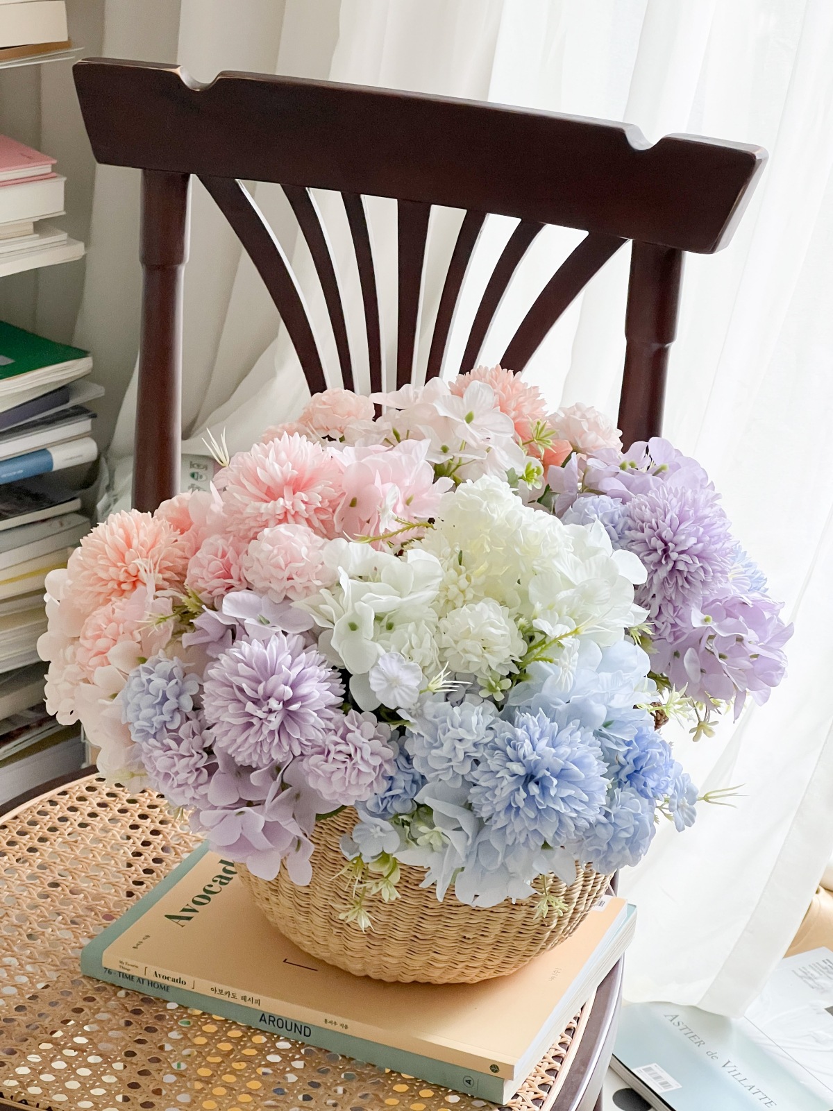 Plastic flower arrangements