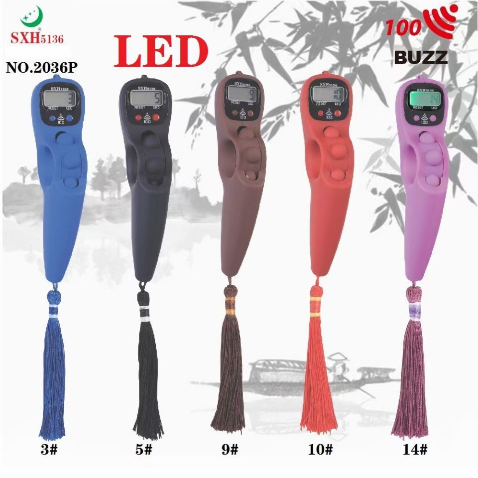 2036P喷漆整百发声带LED灯电子点数器拨珠手动液晶数显计数器厂家