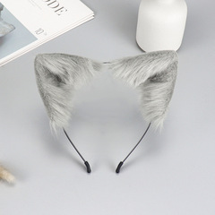 Hand-made simulated fox cat ears headband plush animal ear headband cosplay costume props KC headwear accessories