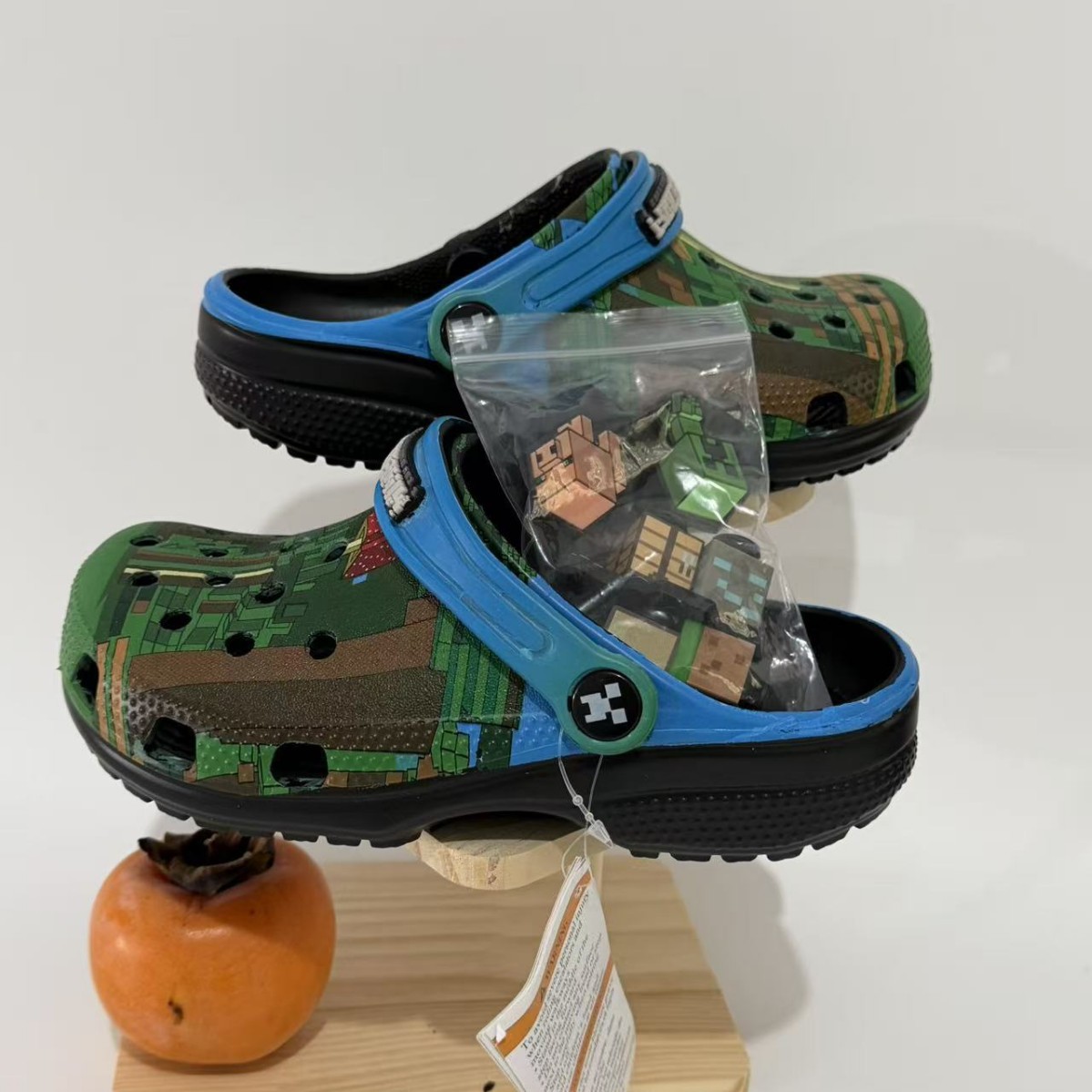 Cartoon Minecraft Croc Shoes for Big Children, Boys and Girls, Soft Sole Baotou Beach Sandals
