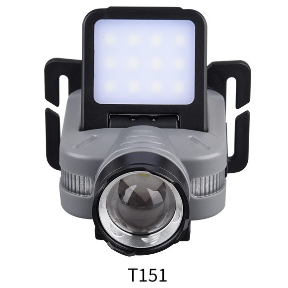 Transfronterizos nueva luz intensa LED inducción luz de cabeza impermeable luz de pesca portátil luz de camping doble fuente de luz