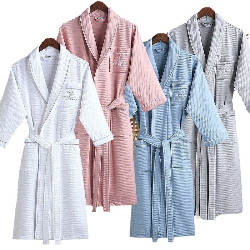 5 성급 호텔 BATHROBE UNI 면화 흡수성 나이트 가운 사계절 긴 목욕 성인 커플 목욕 가운