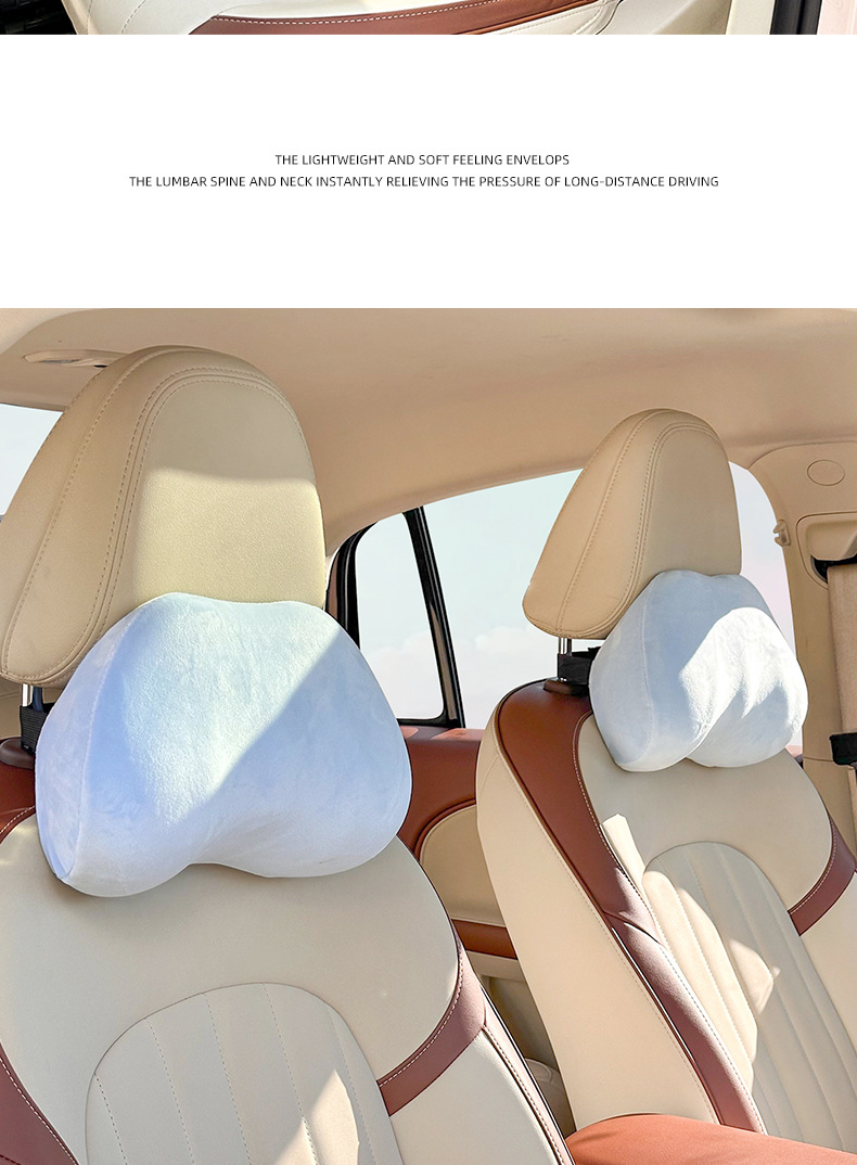 Manufacturer Customized Car Headrest and Lumbar Support Memory Foam Car Lumbar Support Pillow New Product Winter Comfortable Car Cushion