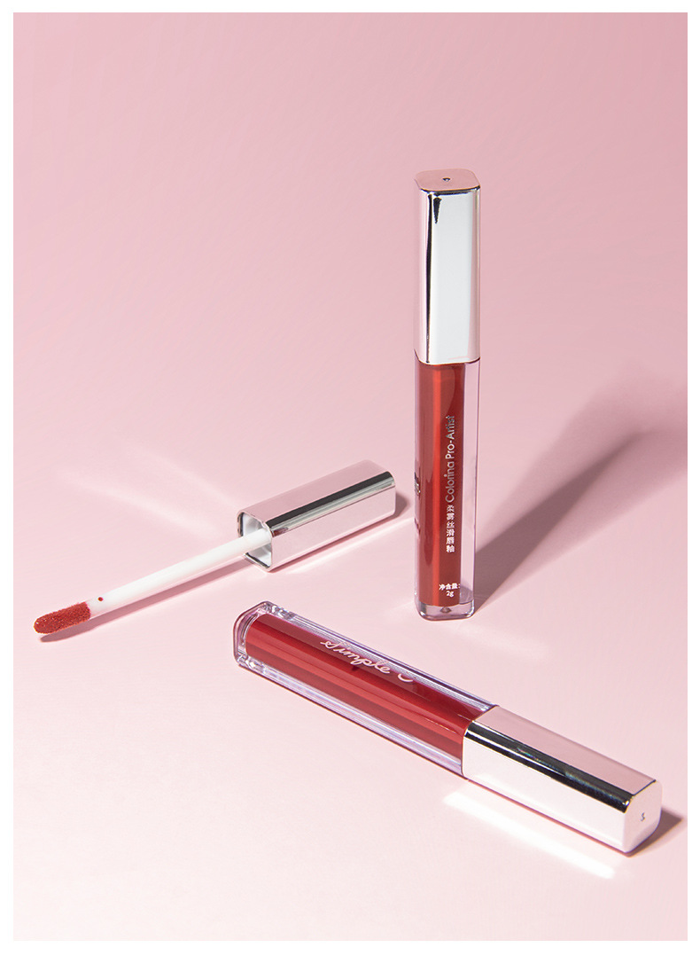 Cross-border customized lip gloss matte pearlescent long-lasting velvet matte lip gloss, air water mist lip gloss box wholesale undefined