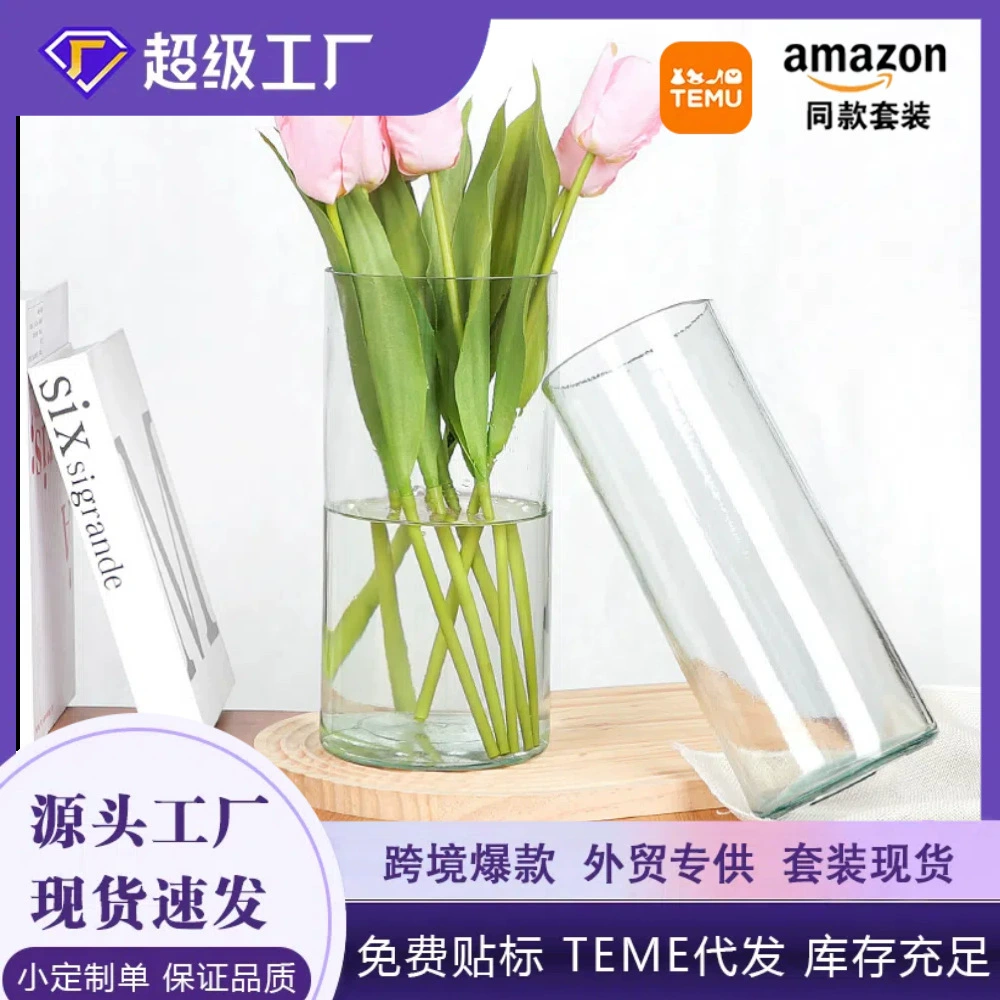 Fu Gui бамбуковая прямоугольная стеклянная ваза с гидропонным контейнером с микроландшафтом украшения ins стиль креативная минималистская ваза высокого уровня