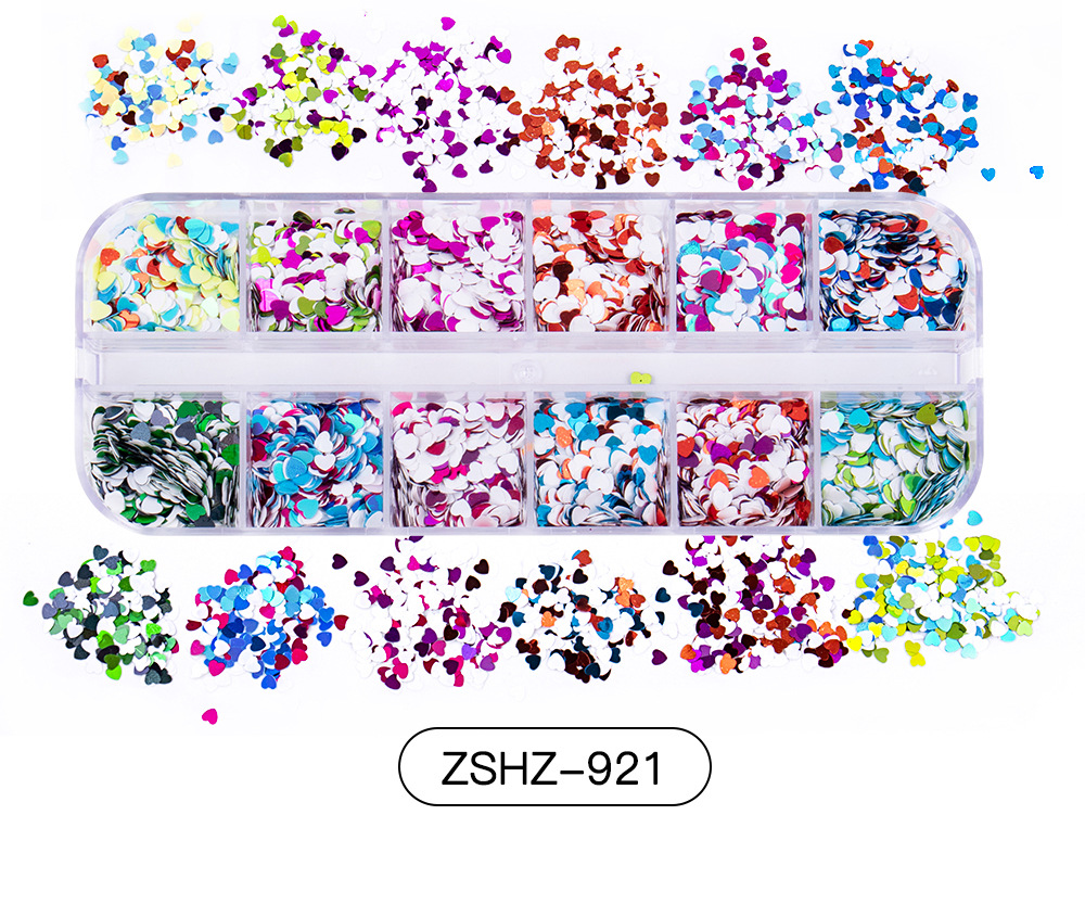 30g Weight Nail Decoration Accessories Nail Supplies See detail page-[15 Books in a Box] Rainbow Horse Keychain Box Quantity Sequin Material Square, Moon, Heart Shape Pattern Simple Style Style Hot 12 Nail Art Too Small Sequins Nail Art Jewelry For Valentine's Day Ultra-Thin Nail Sticker Wholesale 22