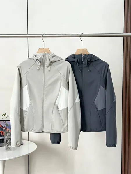 2026 Spring and Autumn New Women's Casual Color-Block Slim Fit Hooded Jacket