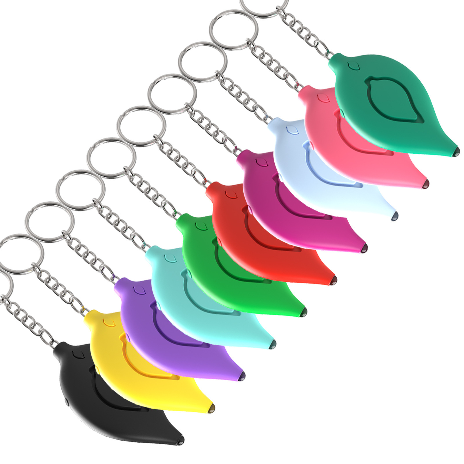 Alarma Personal Forma de Hoja MP-A01 con Luz LED 130 dB para Niños y Mujeres