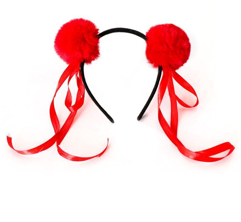 Nezha película de banda de cabello con el mismo niño mágico, banda de cabello de niños, niñas lindas bolas de cabello, tocado Nezha