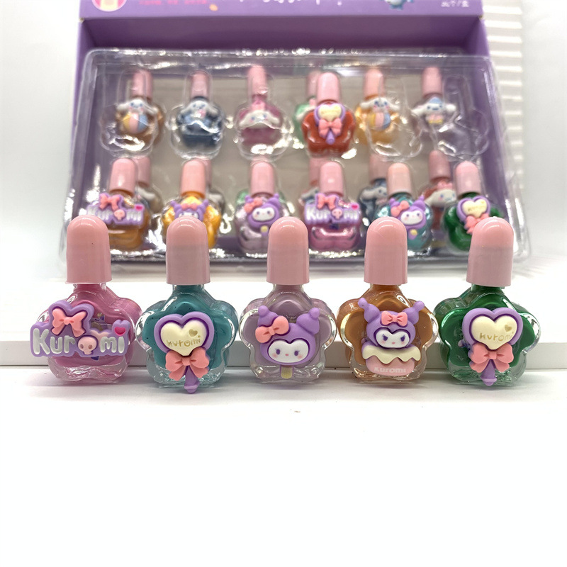 Comercio exterior Sanrio coolomi pasta tridimensional esmalte de uñas a base de agua meilti perro de oreja grande a base de agua peeling esmalte de uñas lote