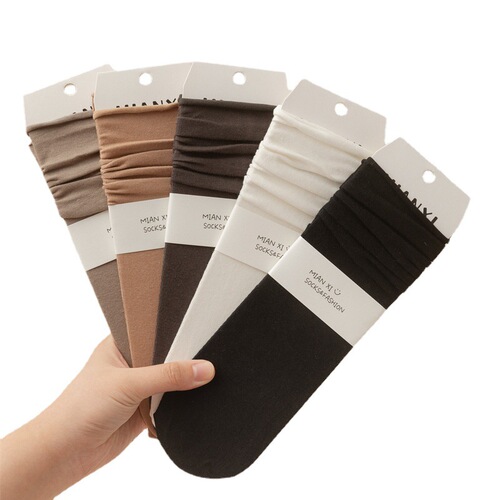Socks women's pile socks spring and summer combed cotton mid-calf socks Japanese coffee color jk Lok Fu shoes and socks Japanese and Korean versatile stockings
