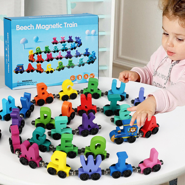 Wooden magnetic digital train